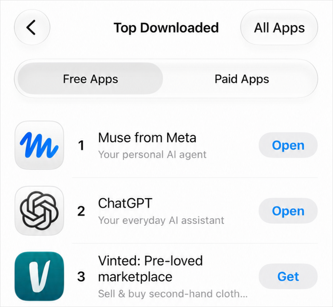 App Store Top Downloaded榜单